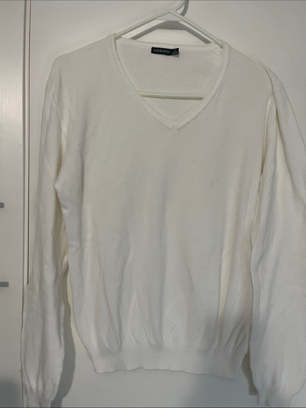 Ashworth Women’s V-Neck Sweater in White